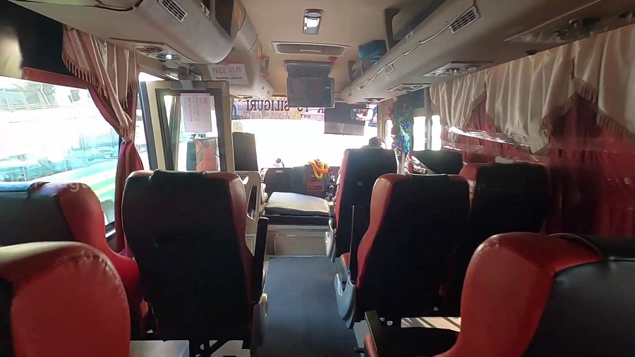 Driver-Cabin-View-of-AC-Bus-at-siliguri-bustand-Sikkim